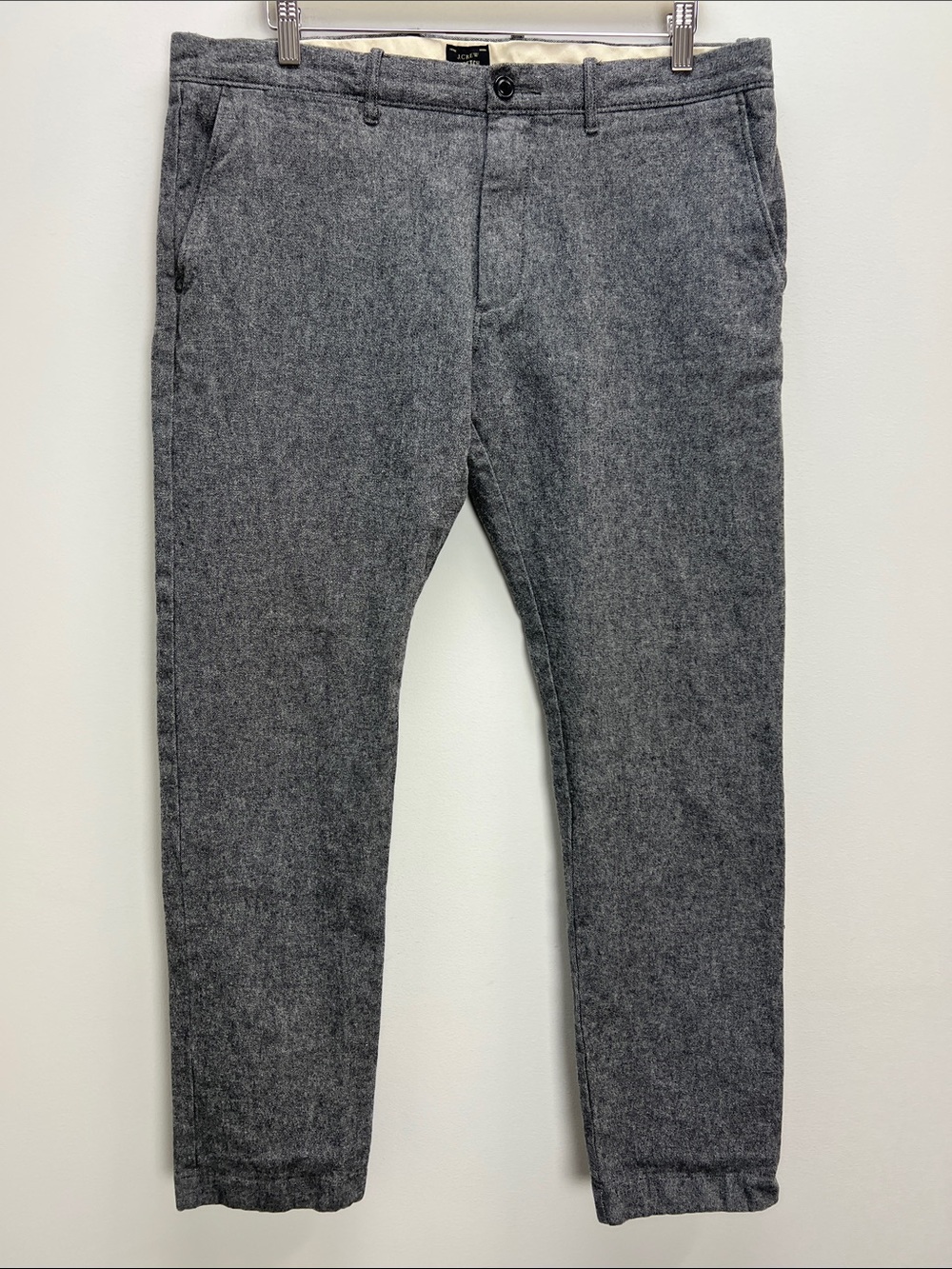 J. Crew 484 Stretch Dress Pants Black White Twill Mens 36 X 30 Classic